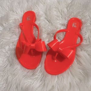 Orange Jelly Bow Sandals